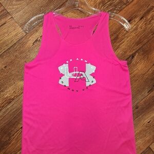 Under Armour Pink Activewear Tank Top Girls YL
